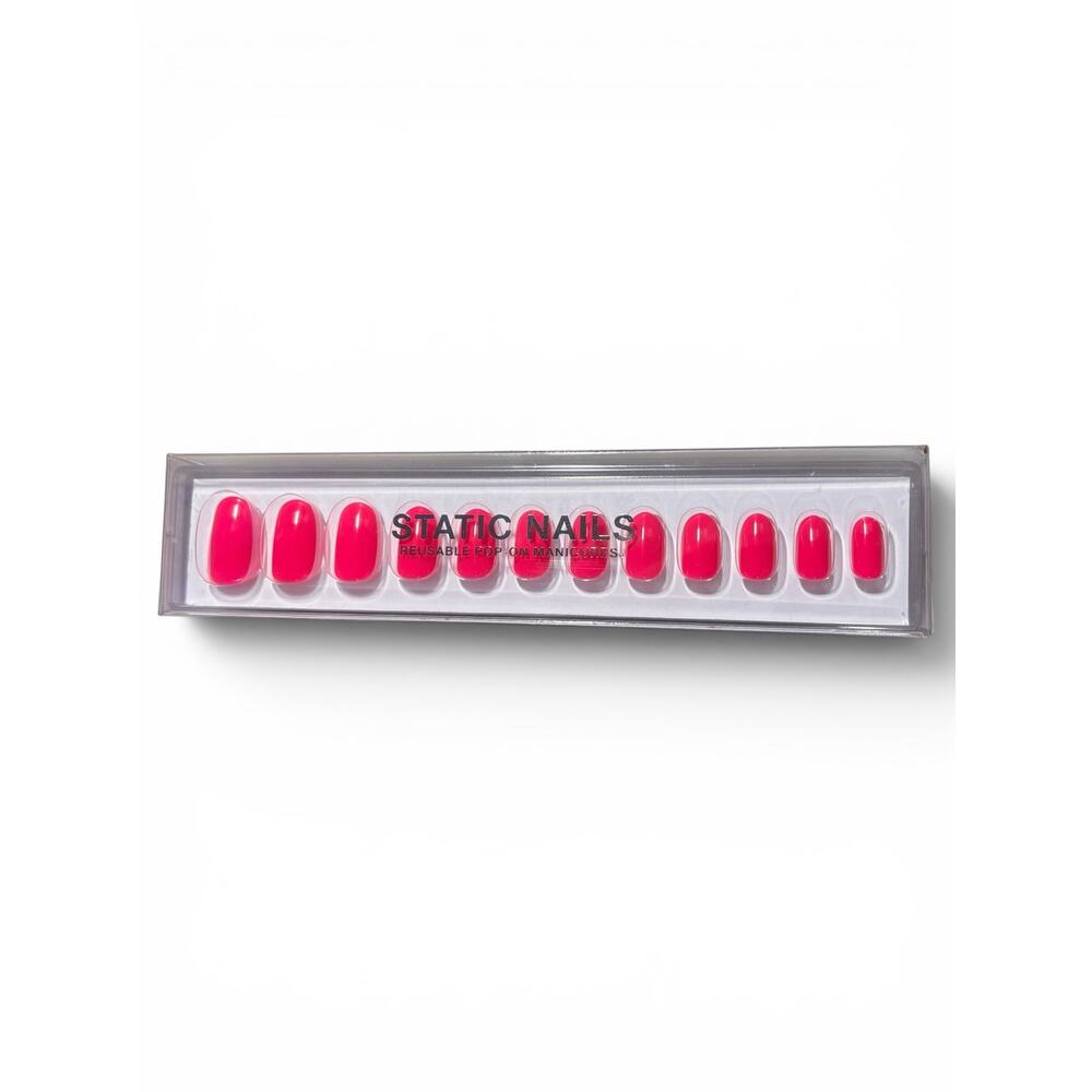 Static Nails Reusable Press On Nails-Short Round- Pink is my Kink